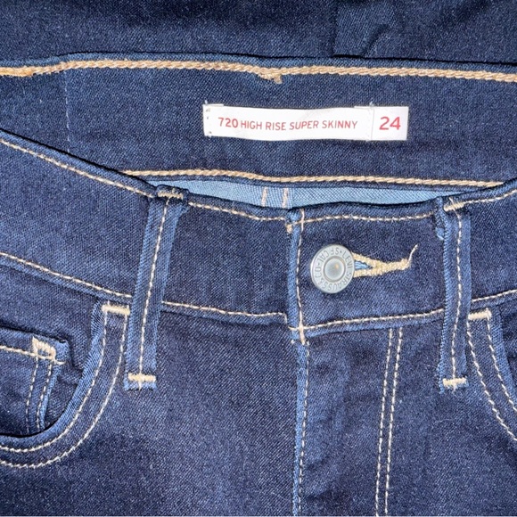 Levi's New 720 High-Rise Super Skinny Jeans 24 - Picture 6 of 9